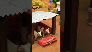 A handmade brick house for the cows and sheep diy is seriously addictive. #youtubeshorts#shorts #diy