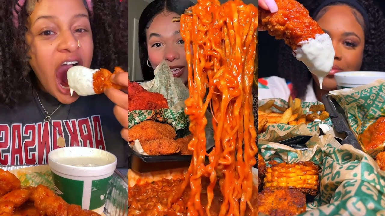 TIKTOK Mukbang Compilation | Wingstop, Panda Express, Chipotle, In-N-Out & More!