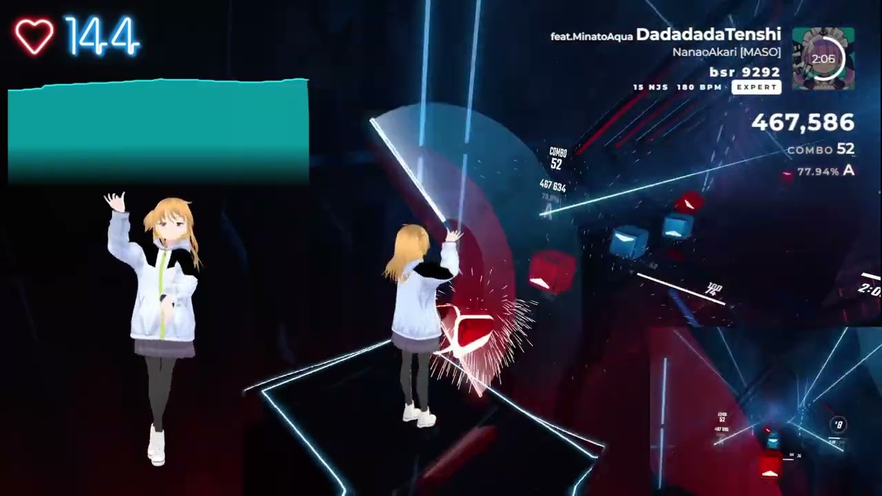 Beatsaber 運動負荷を検証しながらオススメ譜面を紹介 全編動画付き Vrリズムゲームはダイエットに使えるのか ハートビートセイバー はちはちワードプレス