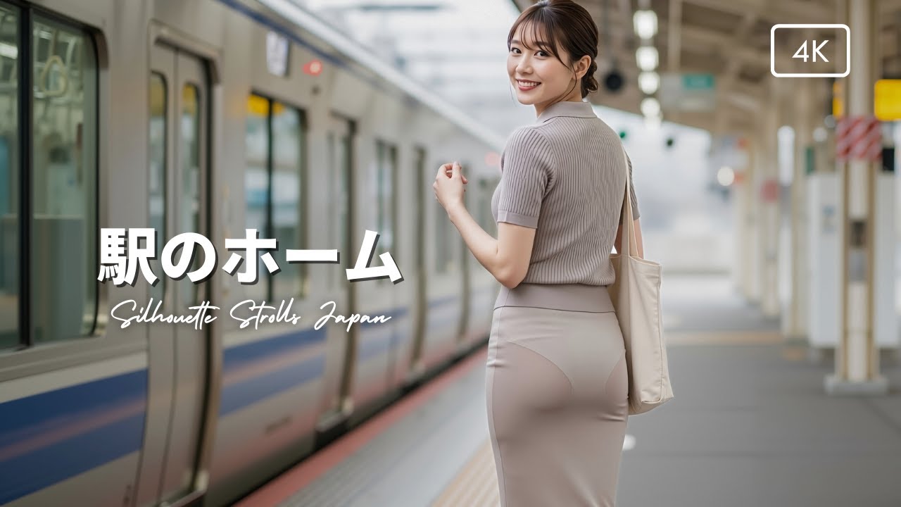 電車・駅ホームの街歩き｜上品な後ろ姿と到着シーンをシネマ風に【AI Vlog】
