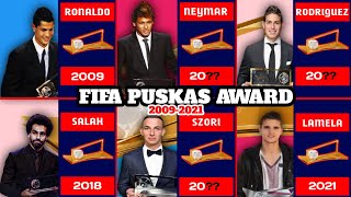 FIFA PUSKAS AWARD . ALL PUSKAS AWARD WINNERS . ALL WINNERS 2009-2021 . LAMELA WINS PUSKAS AWARD 2021