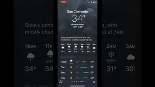 Thunderstorms night for low temperature ios 17