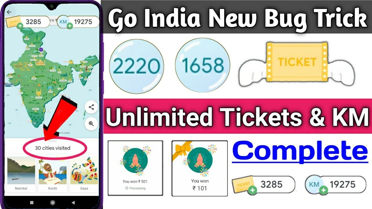Google Pay Unlimited City Tickets & KM collect Trick | Google Pay Go India offer Complete Trick | Go