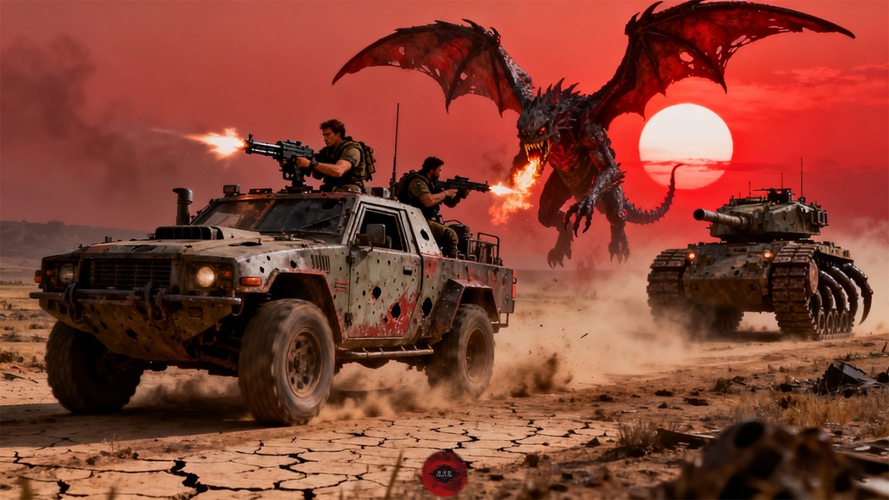 Земля после ядерной атаки: рай для монстров! Отряд сражается с мутировавшими гигантами.