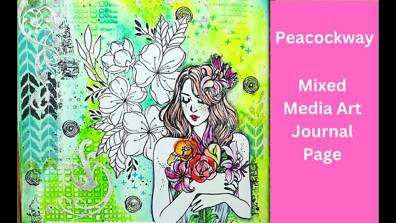 Mixed Media Art Using Acrylic inks and stamps - YouTube
