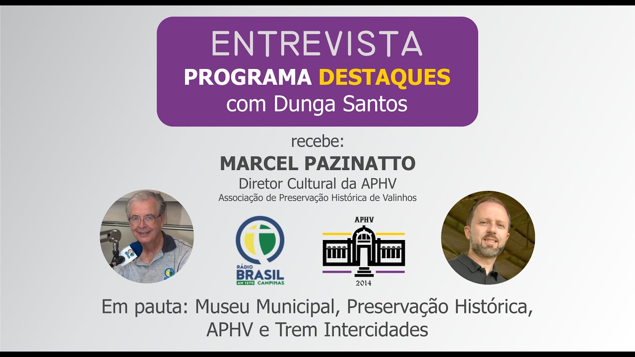 Entrevista na Rádio Brasil Campinas com o Diretor Cultural da APHV