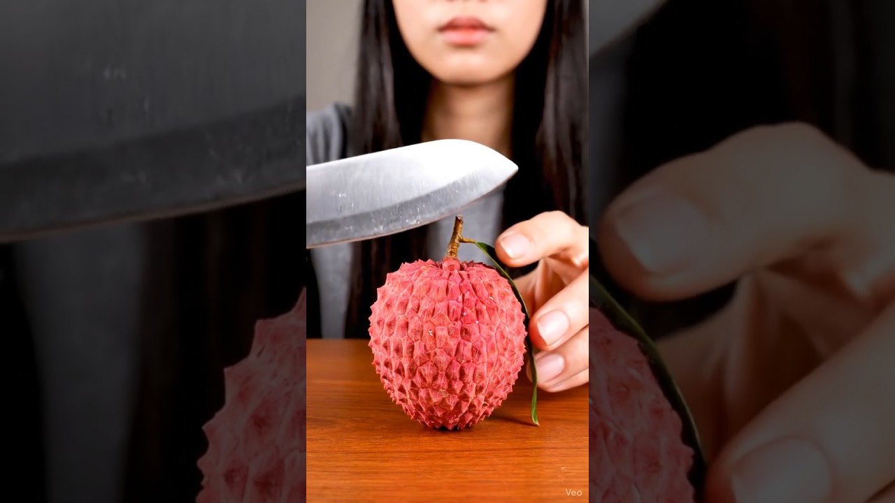 ASMR Lychee Cutting & Juicy Peeling Sounds❤️Relaxing Fruit Video 