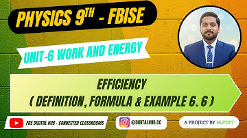 Work & Energy (Efficiency) | Physics | Chapter 6 | Grade 9 | FBISE | FDE
