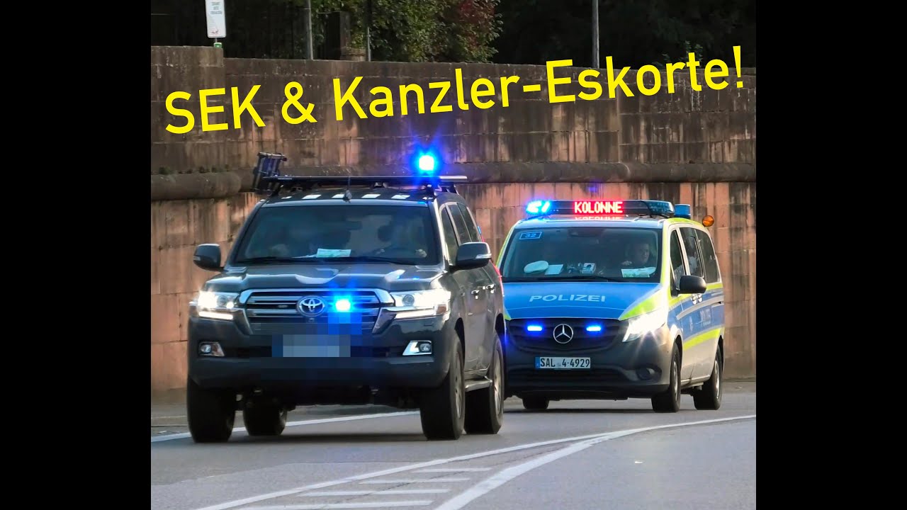 Spektakuläre Staatsbesuche in Saarbrücken: Störung der Kanzler-Eskorte, Macron winkt, SEK-Toyota