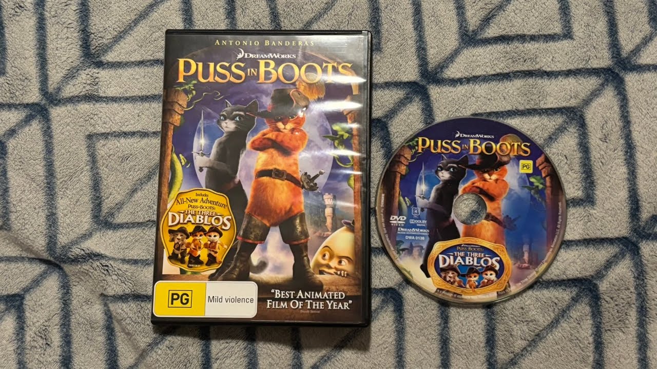 Вступительная часть к фильму «Кот в сапогах» 2012 года, DVD, Австралия