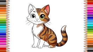 😻 The CUTEST Cat Coloring Ever! Kids Will LOVE It!