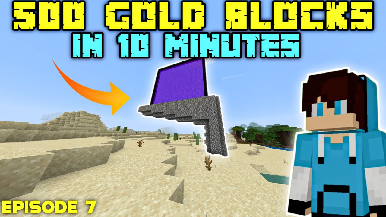 I Got 500 Gold Blocks in just 10 minutes Minecraft (Hindi) ep7 - YouTube