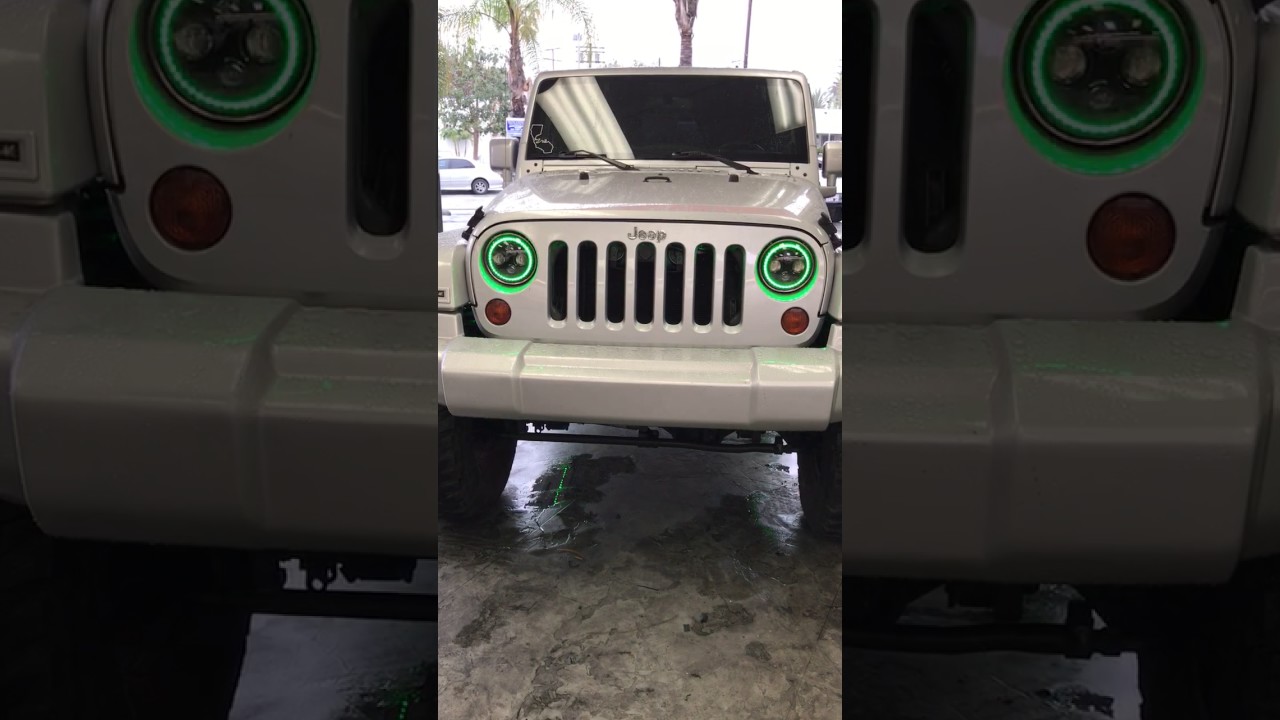 7" Jeep RGB Halo LED Headlight Kit with XKchrome Smartphone App-enabled Bluetooth Jeep JK TJ