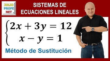 Sistemas de ecuaciones lineales 2×2 por sustitución | Ej. 1 #julioprofe