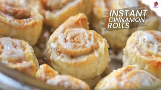 Instant Cinnamon Rolls | Puff Pastry Cinnamon Rolls | Quick Easy Cinnamon Rolls