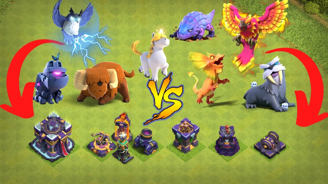 Best Defend Formation VS Magic Champion,Magic Warden and All Pets max level in Clash of Clan, COCFun