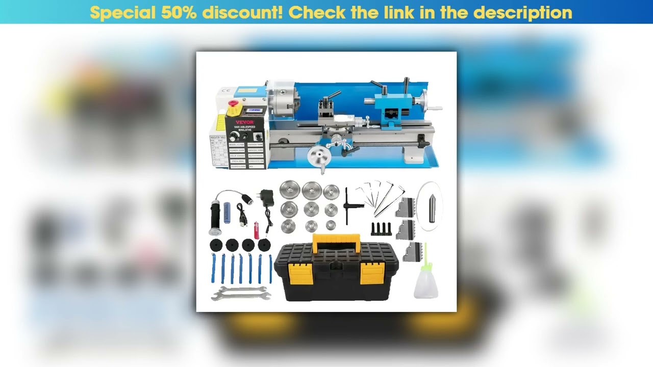 Best Seller Sihao Mini Metal Lathe Machine 7"x14" 550W 180x350mm Variable Speed with 3 Jaw Chuck fo