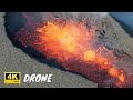 DRONE flies above the crater and peeks into the lava cauldron! See how shallow it became 31.07.23 4K