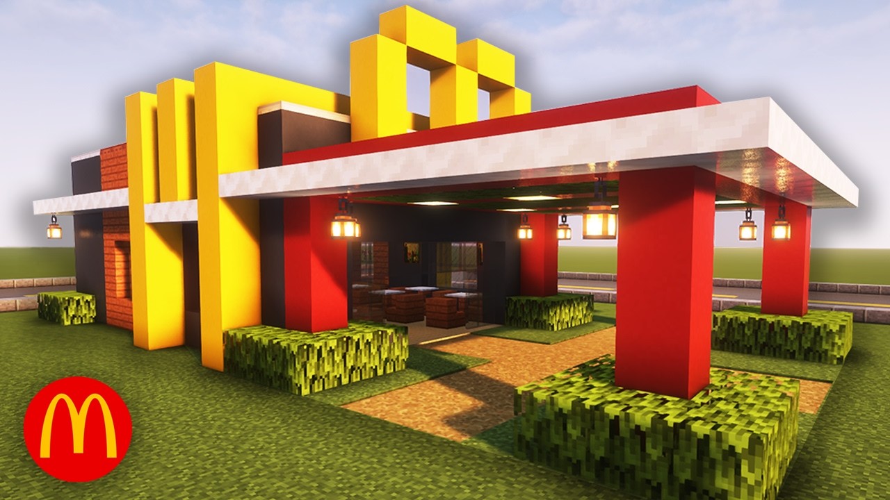 Minecraft Macaron Build How to Build McDonald's in Minecraft | Tutorial - YouTube