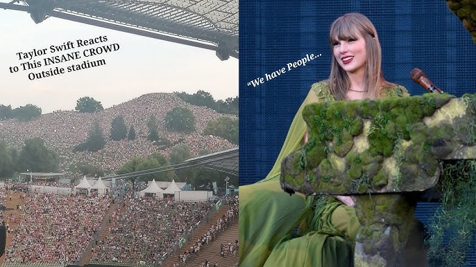 Taylor Swift REACTS to the INSANE Crowd on Hill Outside Stadium in Munich