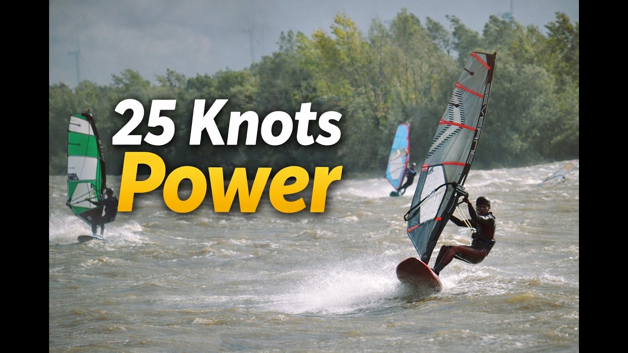 Freeride Windsurfing in 25 Knots at Schokkerhaven