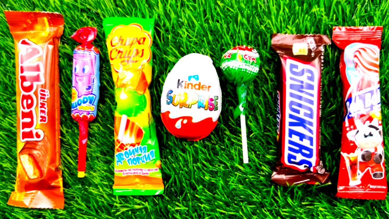 ASMR Most Popular Candys / some lots of colorful rainbow lollipop candy / unpacking chocolate eat