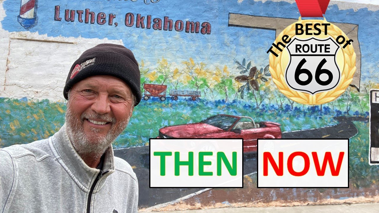 LUTHER OKLAHOMA - Route 66 Then & Now, Ozark Trail, Gas Stations, Conoco