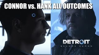 Connor vs. Hank Rooftop Fight All Outcomes - Detroit Become Human