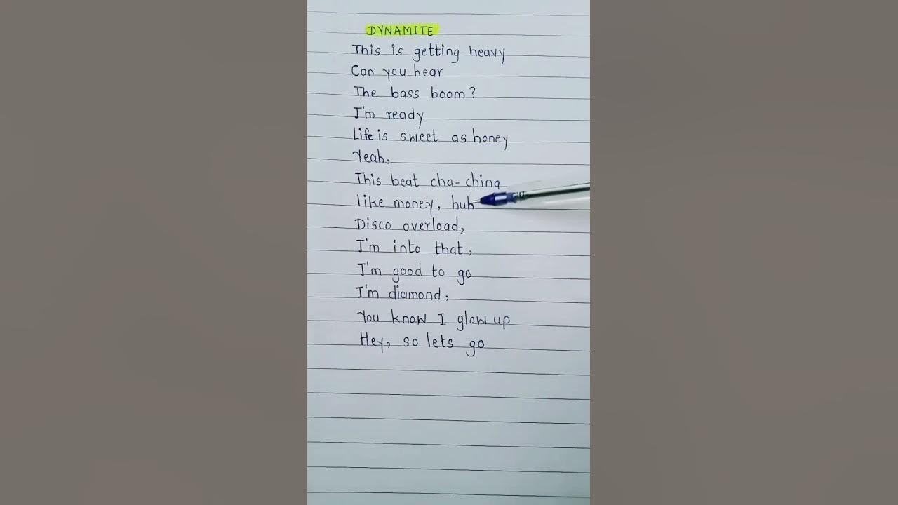 Dynamite 🌼 ~ BTS 💜#songlyrics Dynamite 🌼 ~ BTS 💜#songlyrics