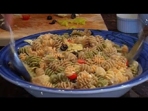 greek-pasta-salad-with-artichokes-&-feta-:-vegetarian-recipes