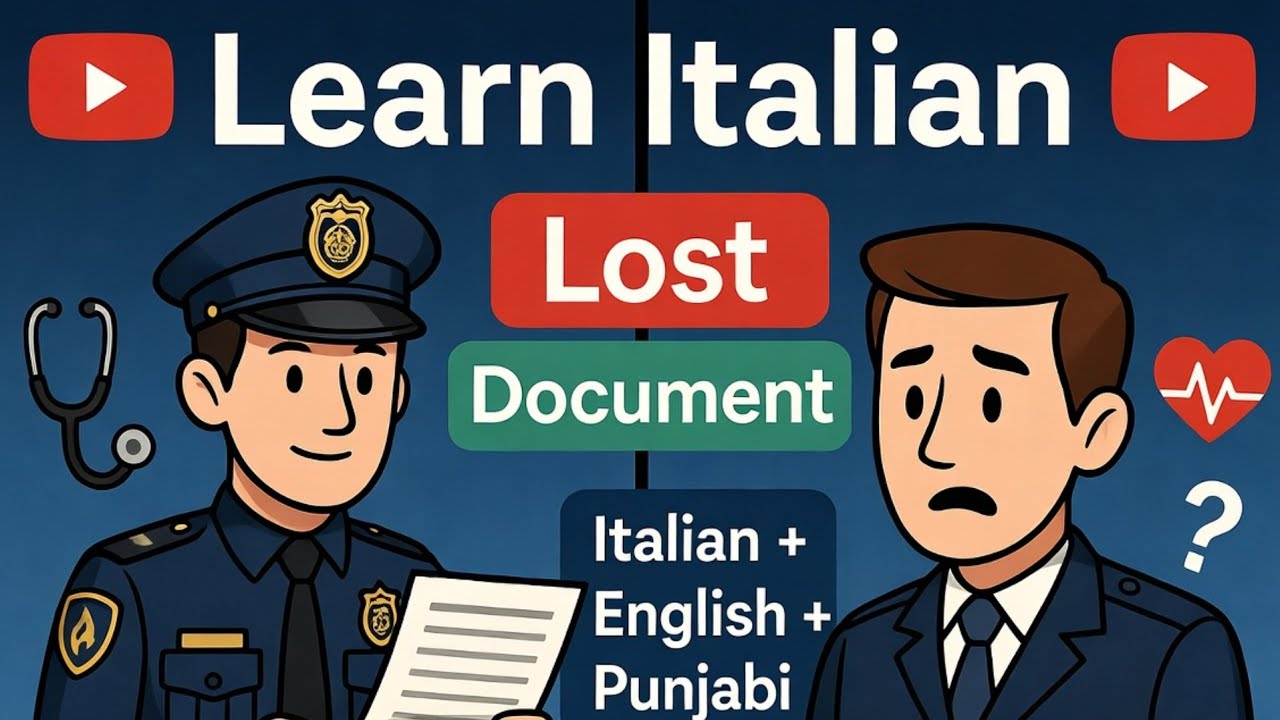  Lost Documents Report In Italian | LEARN ITALIAN IN PUNJABI  | 