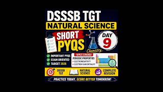 DSSSB TGT Natural Science PYQs Chemistry Day 9 | MCQs 2026 | Science Selection by Manali