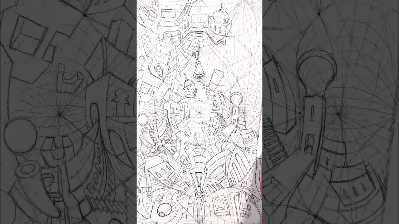 How To Draw 31 Point Perspective! #art #drawing