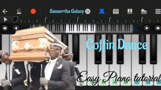 Coffin Dance Meme Song | Easy Piano tutorial | Funeral Dance | Easy mobile piano tutorial |