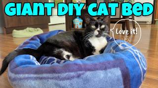 How To Make a GIANT DIY Cat Bed Out Of A Blanket Guide