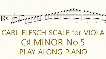 Viola Scale Carl Flesch C sharp minor No.5 Scale System 3 Octave Slow Practice Play Along Piano