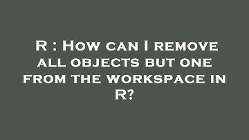 R : How can I remove all objects but one from the workspace in R?
