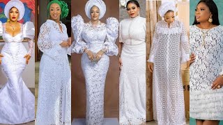 Latest White Lace Asoebi Styles| Stunning White Lace Styles for All Occasions | Asoebi Styles 2023