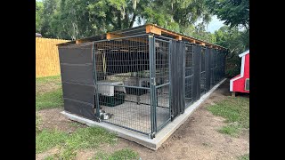 TSC Retriever Dog Kennel (6) Install Part 3 - Sun shades, fans, shrubs and our new Serbian stud!