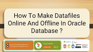 How To make datafiles online and offline in oracle database ? #oracle #sqldeveloper