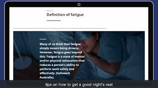 Safetrac's Fatigue Management Training Course
