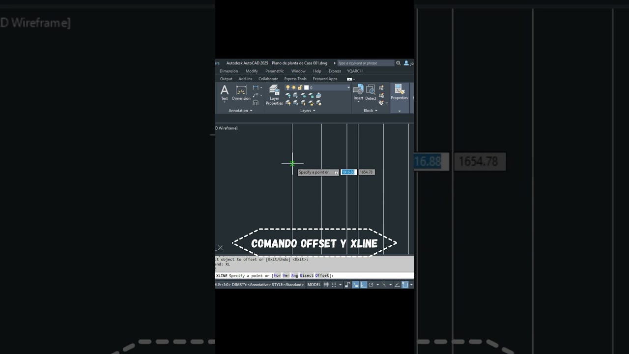 Comando offset y xline 