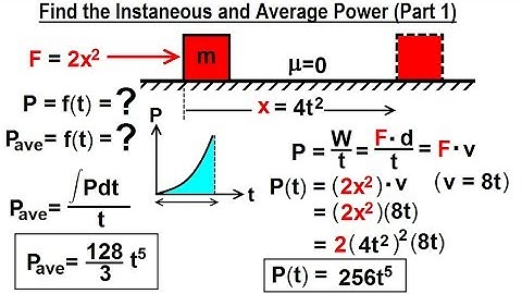 Physics - Test Your Knowledge: Energy (20 of 33) Find th Instantaneous=? and Ave. Power=?, Part 1
