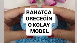 🧶 RAHATCA ÖRECEĞİN O KOLAY MODEL 🧶 İKİ ŞİŞ ÖRGÜ MODELİ 💞 #youtube #knitting #trending #viral 