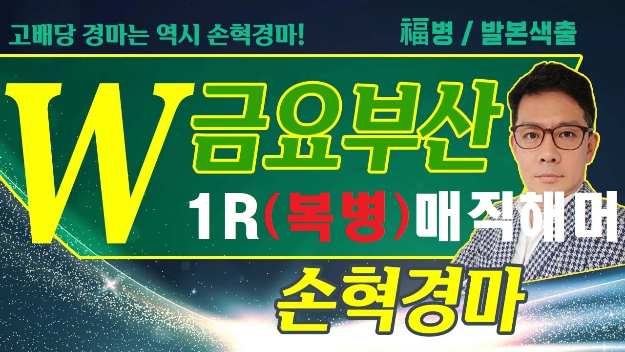 고배당 경마는 역시 손혁 경마 4/24(금)부산 복병마 내용을 확인해 보세요!!