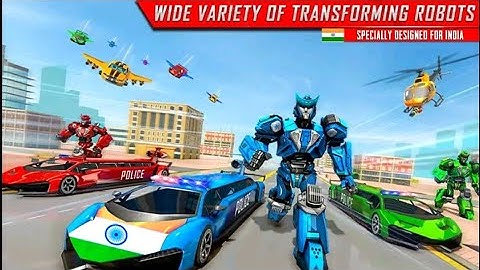 Flying limo car robot game in robot transforming games s police robot game Android/iOS - Gameplay