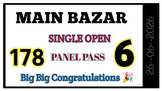 26-06-2026 Main Bazar Single Open  Single Jodi Single Panel Passing 100% Proof