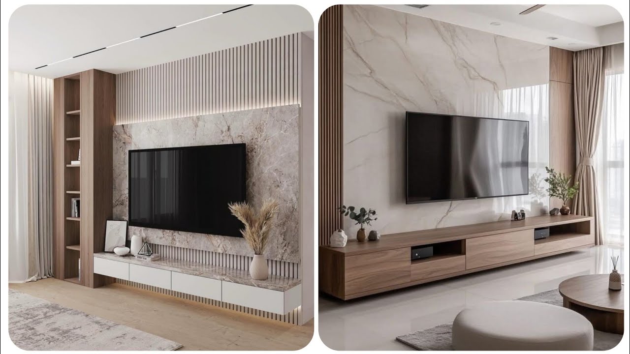 Лучшие современные варианты настенных тумбочек под телевизор 2026 года | Идеи для роскошных телев...