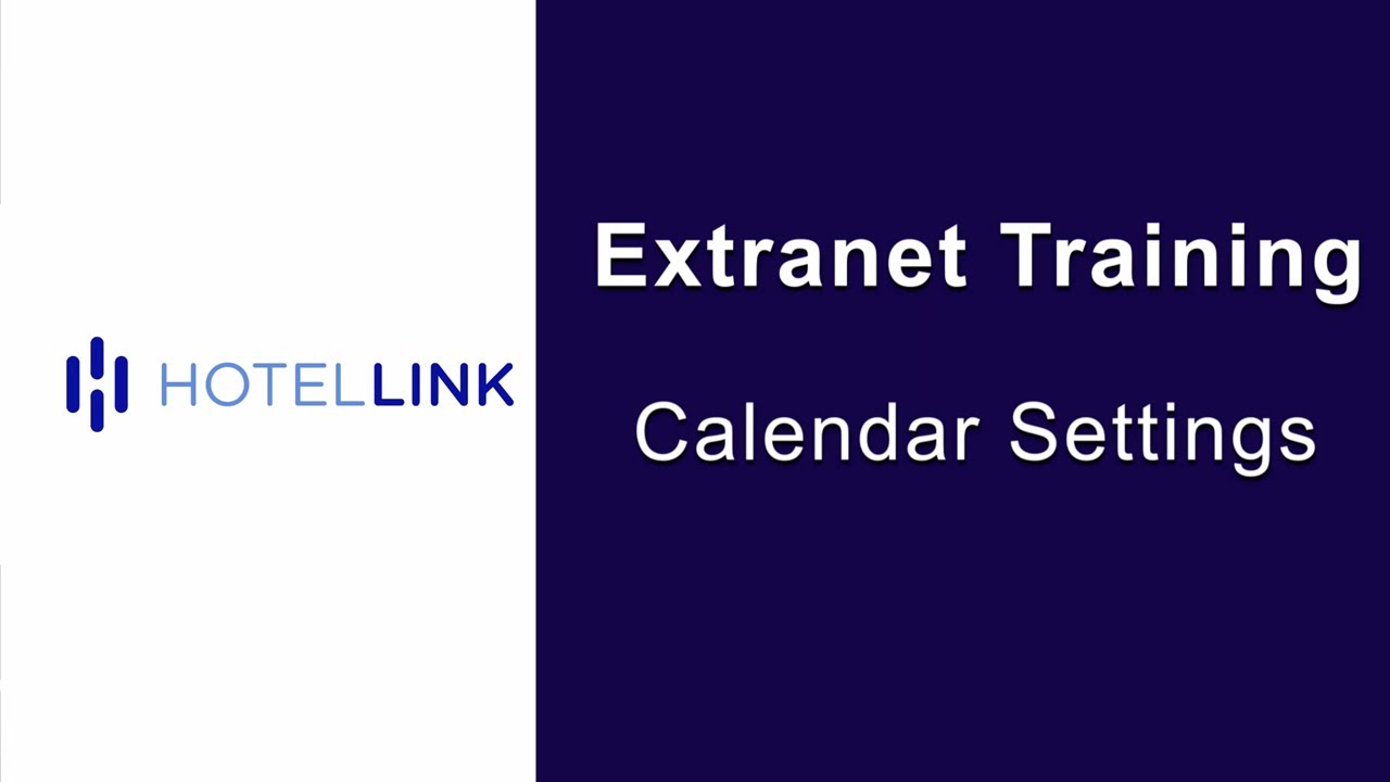 Extranet demo - Front Desk | Calendar Settings