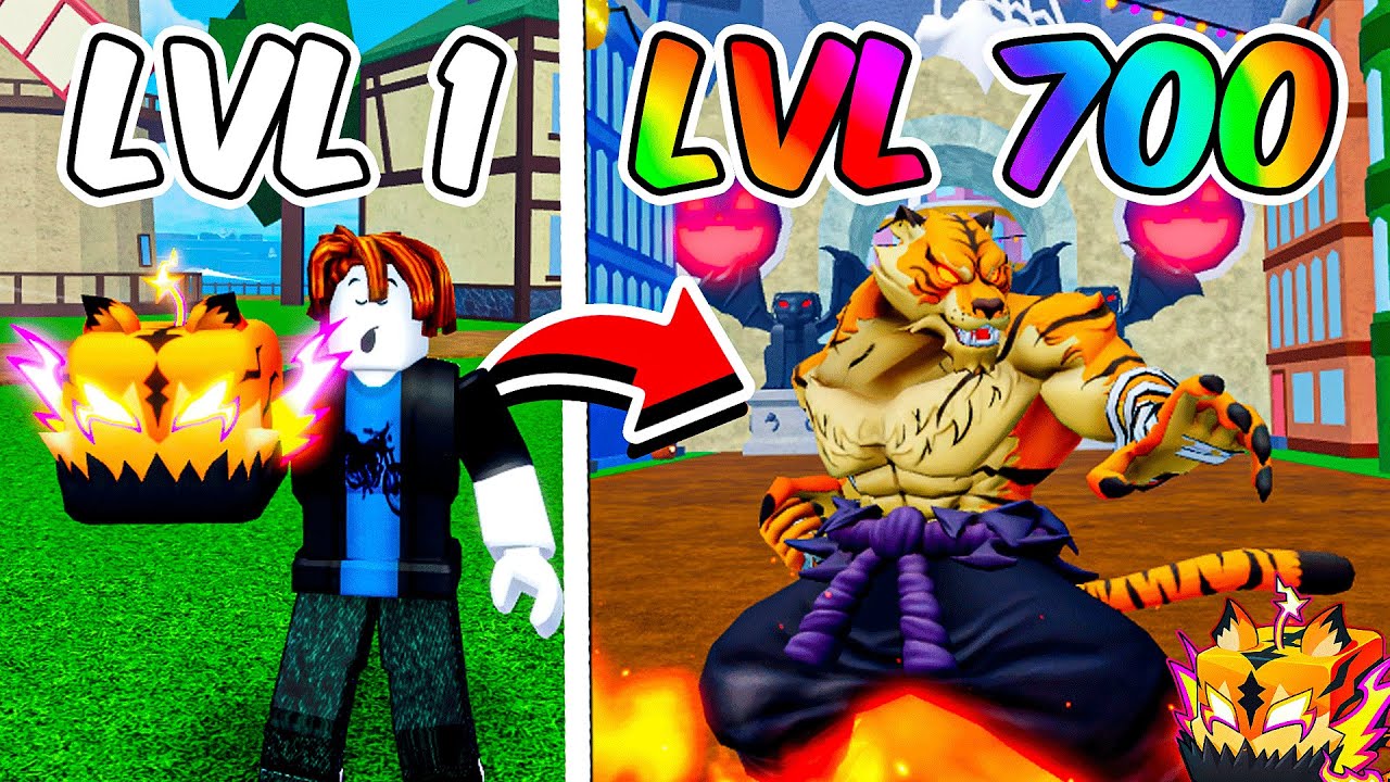 UPEI DO 1 AO 700 COM A TIGER no BLOX FRUITS!!